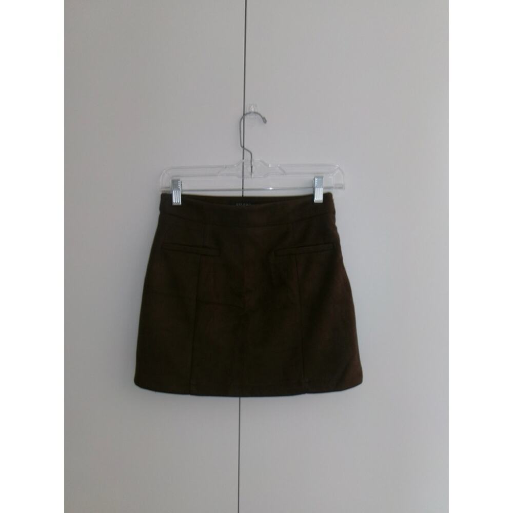 Womens Dark Brown Mini Skirt - Chic A-Line Style